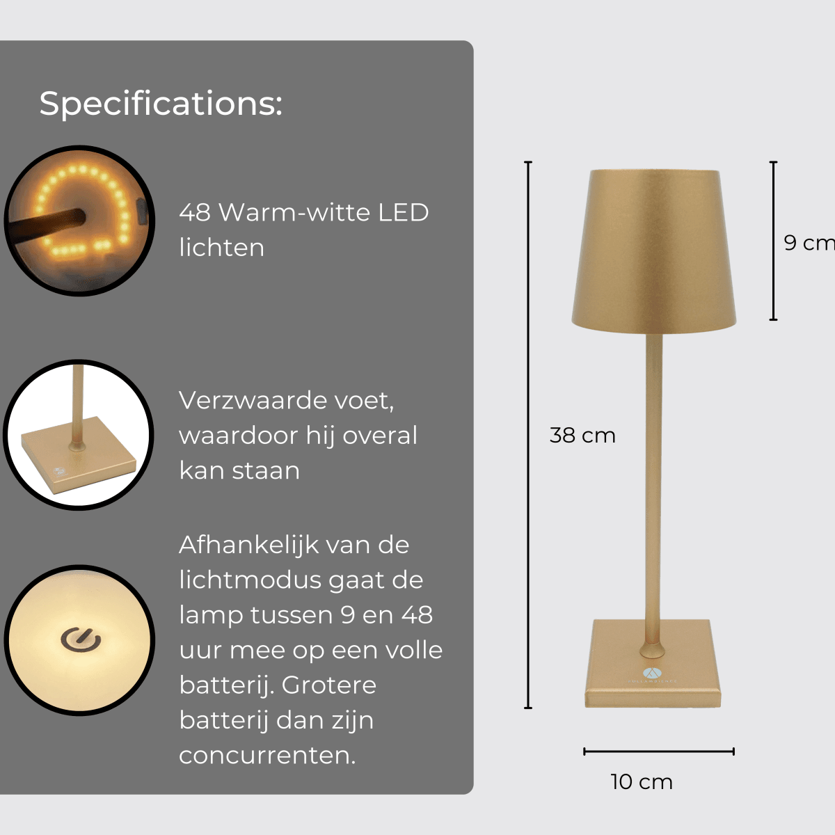 Fullambience Stabillo Oplaadbare Tafellamp - Fullambience
