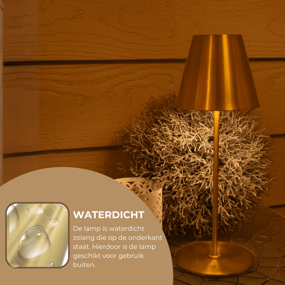 Fullambience Stable Oplaadbare Tafellamp met Oplaadvoet goud - Fullambience