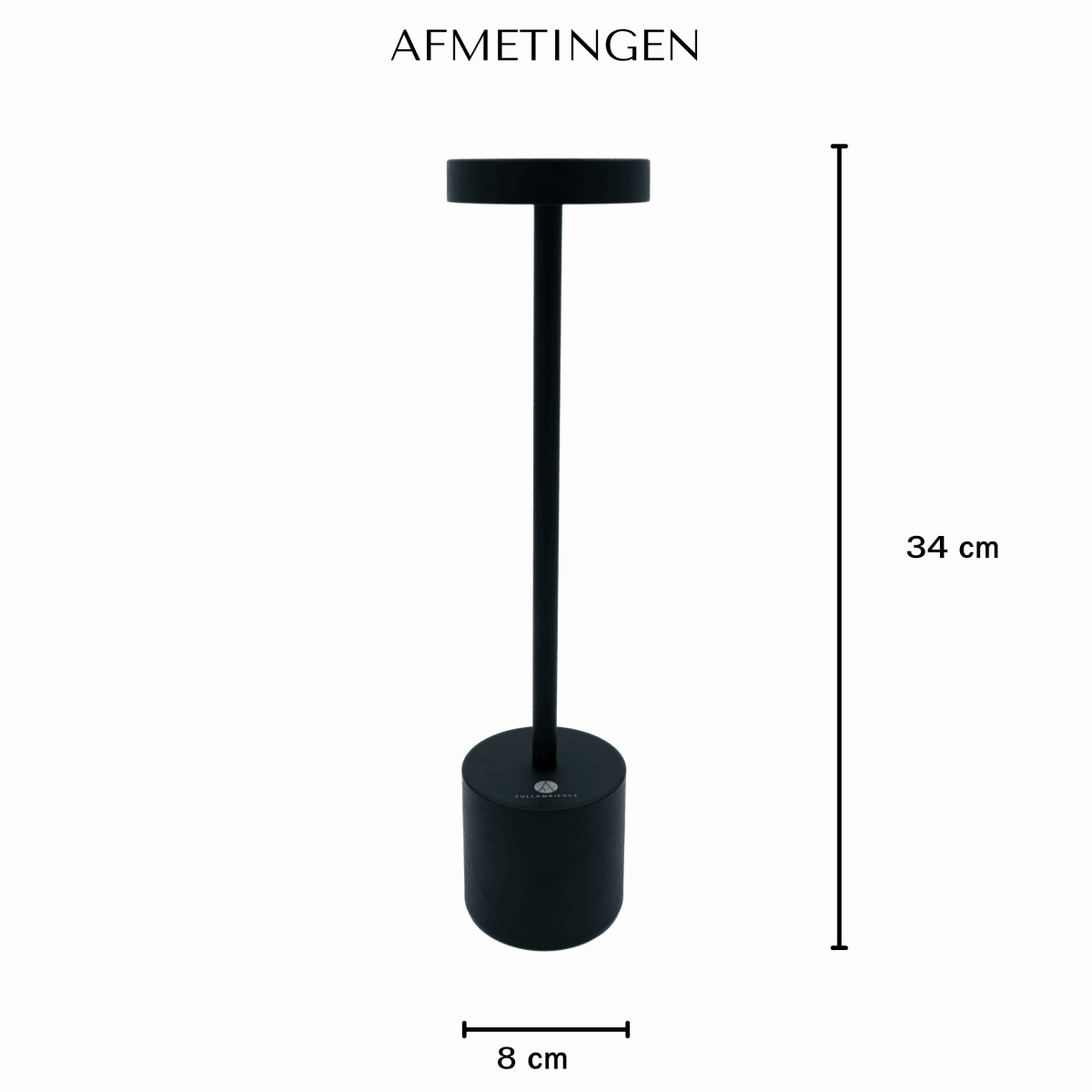 Fullambience Bright Oplaadbare Tafellamp 3 LED-kleuren Zwart - Fullambience