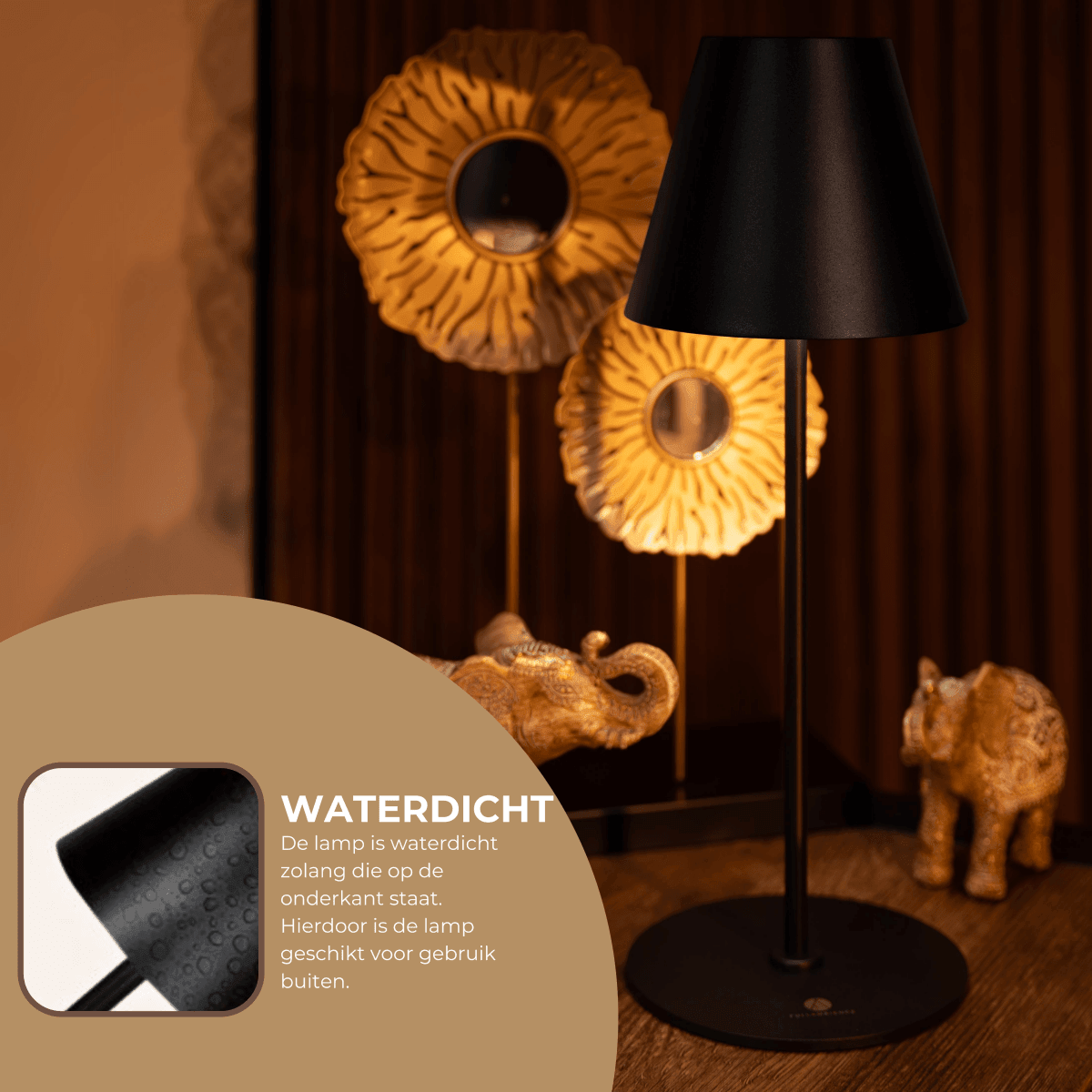 Fullambience Stable Oplaadbare Tafellamp met Oplaadvoet Zwart - Fullambience