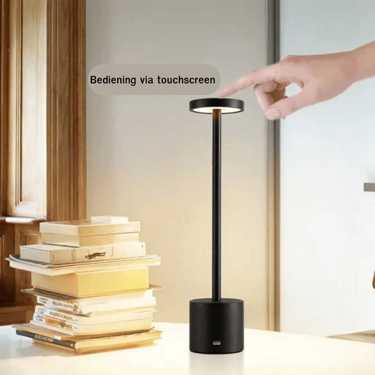 Fullambience Bright Oplaadbare Tafellamp 3 LED-kleuren Zwart - Fullambience